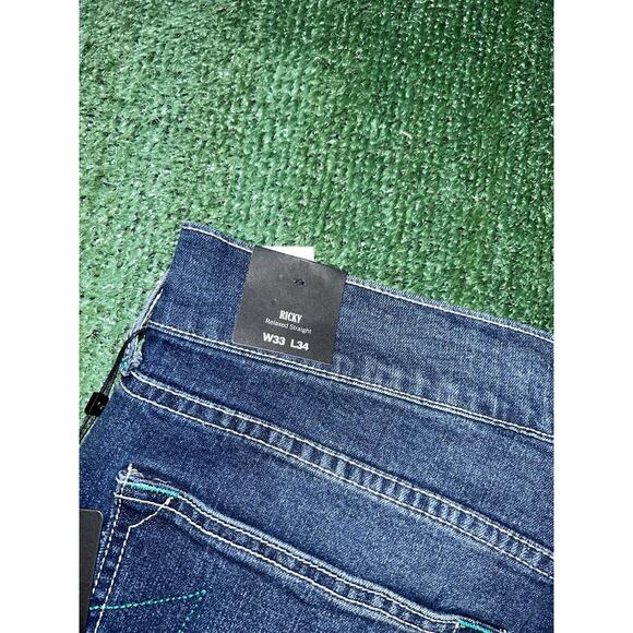 True Religion Ricky SN Medium Harvest Wash Jeans Size 33x34 Relaxed Straight - Picture 10 of 13